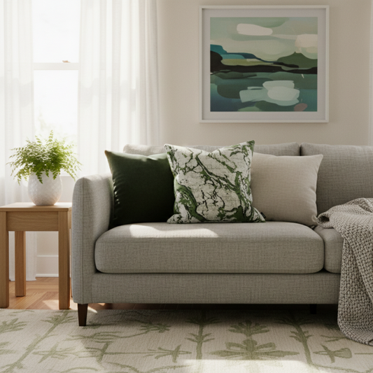 Verdant Marble Cushion Cover