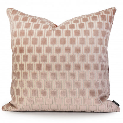 Nude Rose Lattice Cushion Cover