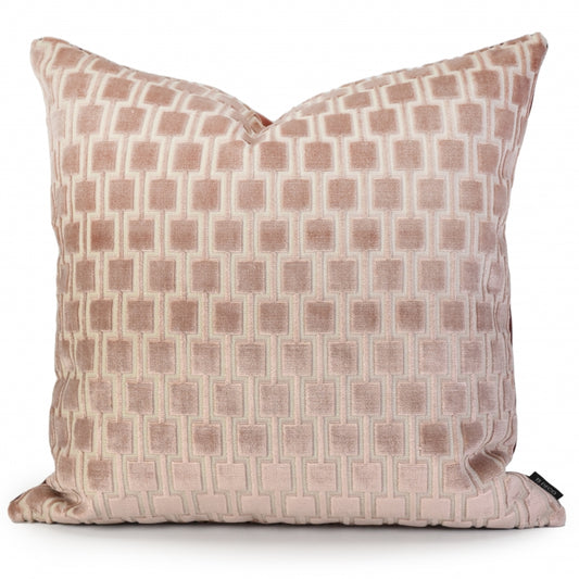 Nude Rose Lattice Cushion Cover