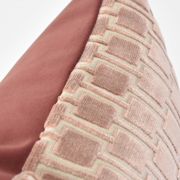 Nude Rose Lattice Cushion Cover