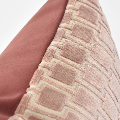 Nude Rose Lattice Cushion Cover