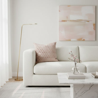 Nude Rose Lattice Cushion Cover