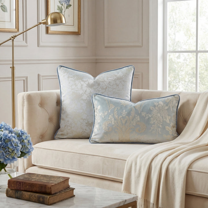 Azure Damask Duo Cushion Cover