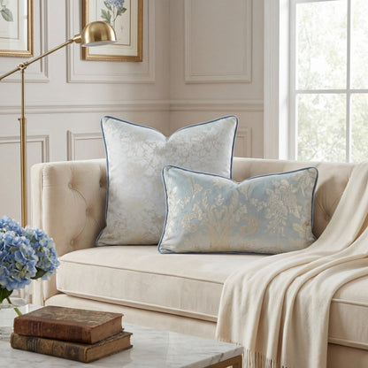 Azure Damask Duo Cushion Cover