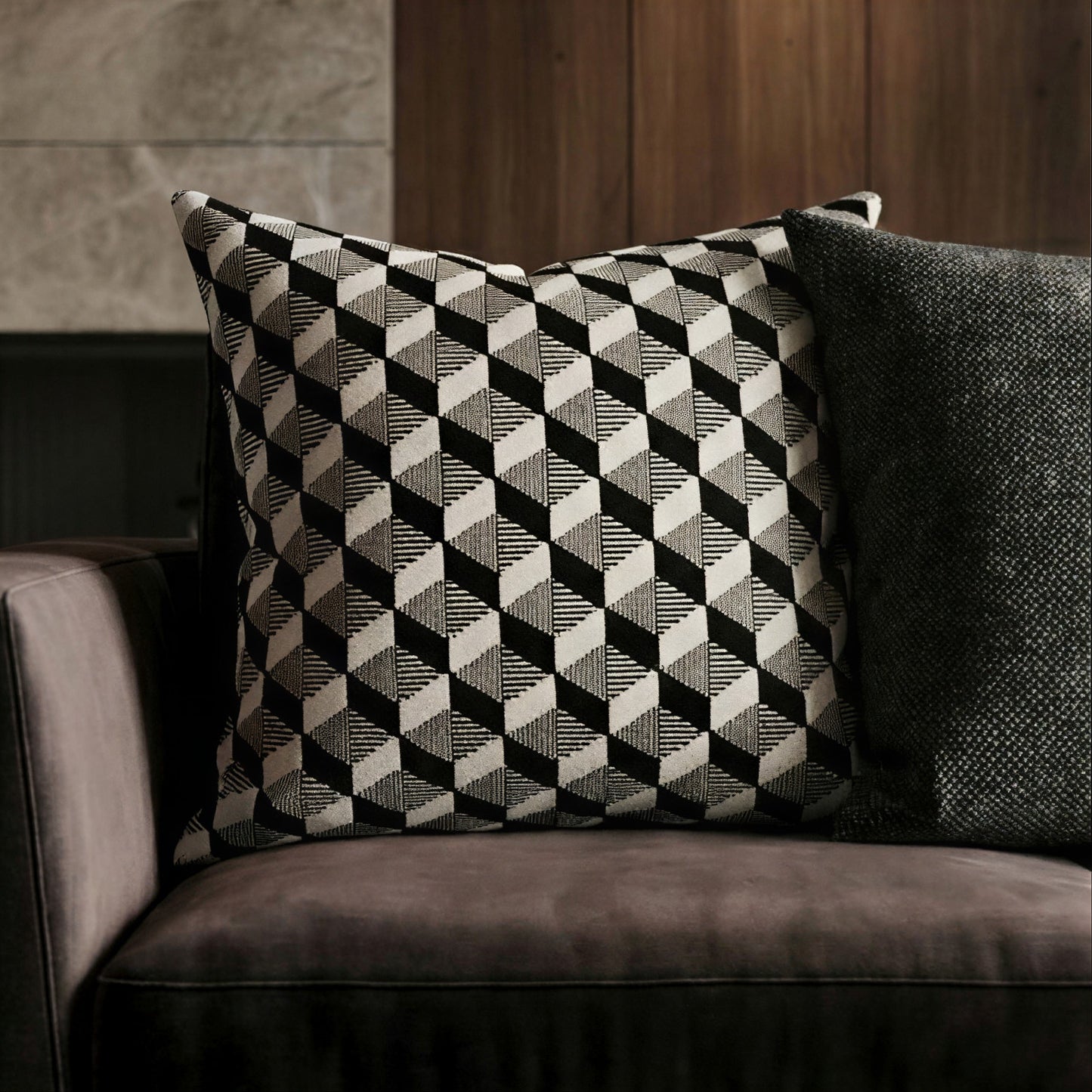 Obsidian Rhythm Cushion Cover